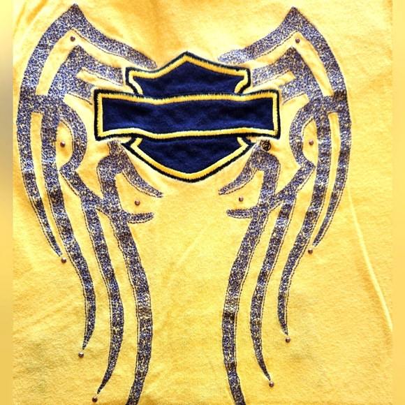 Womens‎ Embroidered Vintage Harley Davidson Tank California - Yellow- XL - Picture 5 of 9